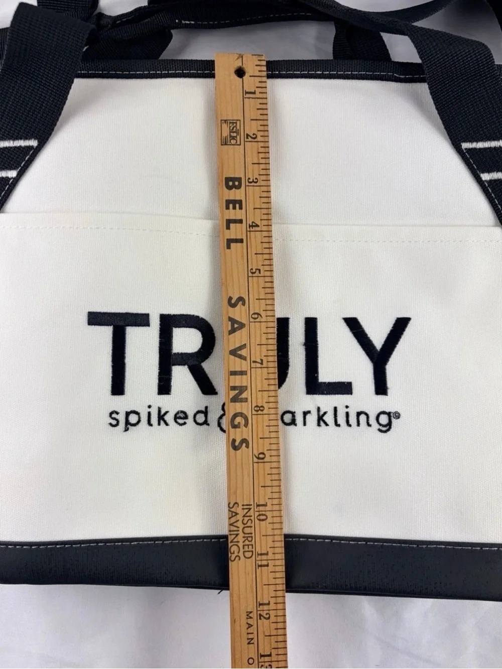 TRULY Black and White Branded Canvas Tote